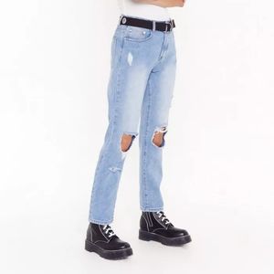 Nasty Gal distressed high-waisted jeans